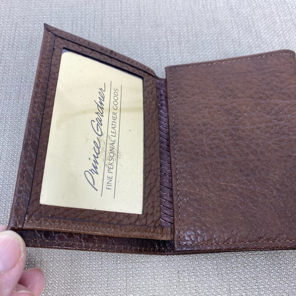 PRINCE GARDNER VINTAGE BROWN LEATHER MENS WALLET - Picture 5 of 10
